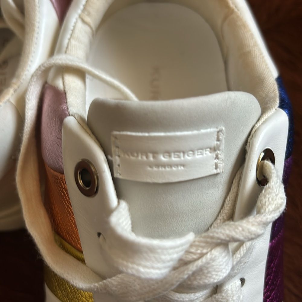 Kurt Geiger London Lane Rainbow Multi/Other Leather Sneakers Size 40 - Picture 11 of 13